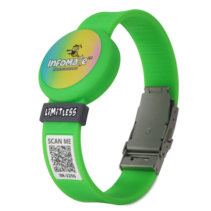 InfoMate Wristband - Watercolor Edition - Butterfly Clasp - Water Resistant, Hypoallergenic, No Charging Required – Bluetooth Tracker Not Included