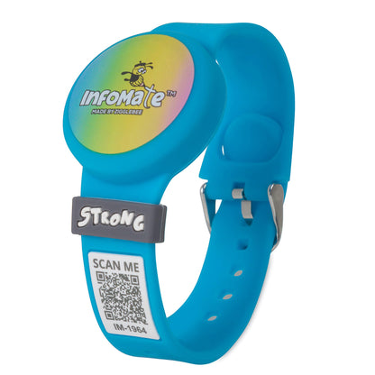 InfoMate Wristband - Watercolor Edition - Pin Buckle - Water Resistant, Hypoallergenic, No Charging Required – Bluetooth Tracker Not Included