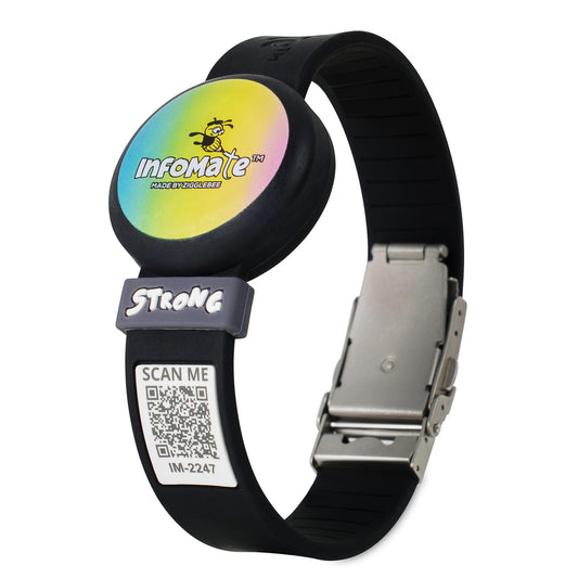 InfoMate Wristband - Watercolor Edition - Butterfly Clasp - Water Resistant, Hypoallergenic, No Charging Required – Bluetooth Tracker Not Included