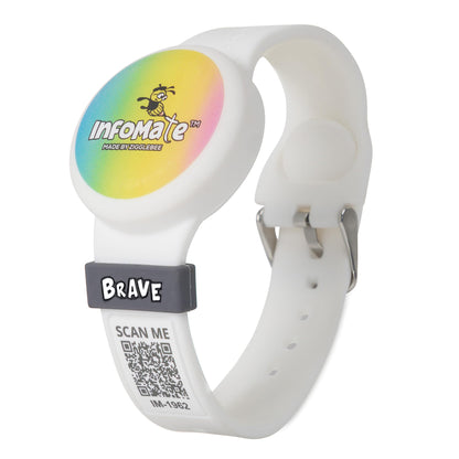 InfoMate Wristband - Watercolor Edition - Pin Buckle - Water Resistant, Hypoallergenic, No Charging Required – Bluetooth Tracker Not Included