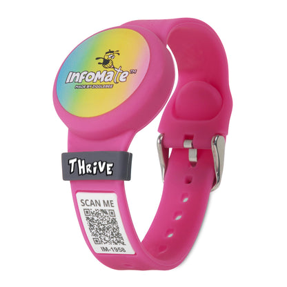 InfoMate Wristband - Watercolor Edition - Pin Buckle - Water Resistant, Hypoallergenic, No Charging Required – Bluetooth Tracker Not Included