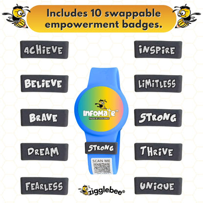 InfoMate Wristband - Watercolor Edition - Butterfly Clasp - Water Resistant, Hypoallergenic, No Charging Required – Bluetooth Tracker Not Included