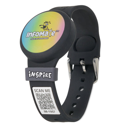 InfoMate Wristband - Watercolor Edition - Pin Buckle - Water Resistant, Hypoallergenic, No Charging Required – Bluetooth Tracker Not Included