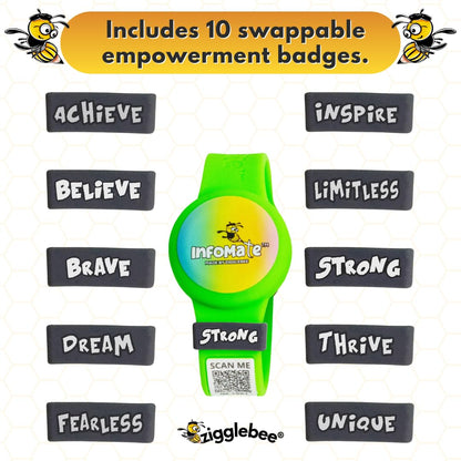 InfoMate Wristband - Watercolor Edition - Butterfly Clasp - Water Resistant, Hypoallergenic, No Charging Required – Bluetooth Tracker Not Included