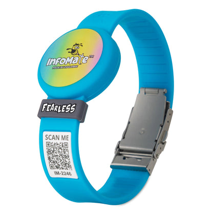 InfoMate Wristband - Watercolor Edition - Butterfly Clasp - Water Resistant, Hypoallergenic, No Charging Required – Bluetooth Tracker Not Included