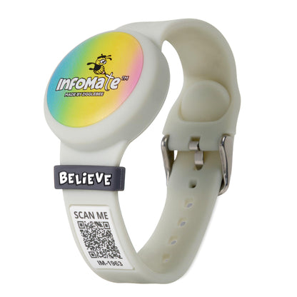 InfoMate Wristband - Watercolor Edition - Pin Buckle - Water Resistant, Hypoallergenic, No Charging Required – Bluetooth Tracker Not Included