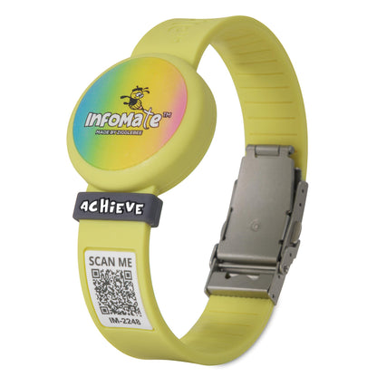 InfoMate Wristband - Watercolor Edition - Butterfly Clasp - Water Resistant, Hypoallergenic, No Charging Required – Bluetooth Tracker Not Included