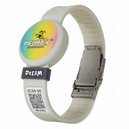 InfoMate Wristband - Watercolor Edition - Butterfly Clasp - Water Resistant, Hypoallergenic, No Charging Required – Bluetooth Tracker Not Included