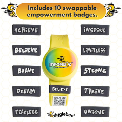InfoMate Wristband - Watercolor Edition - Pin Buckle - Water Resistant, Hypoallergenic, No Charging Required – Bluetooth Tracker Not Included