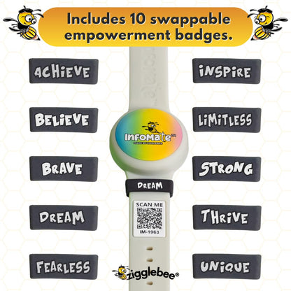 InfoMate Wristband - Watercolor Edition - Butterfly Clasp - Water Resistant, Hypoallergenic, No Charging Required – Bluetooth Tracker Not Included