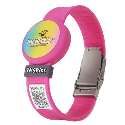 InfoMate Wristband - Watercolor Edition - Butterfly Clasp - Water Resistant, Hypoallergenic, No Charging Required – Bluetooth Tracker Not Included
