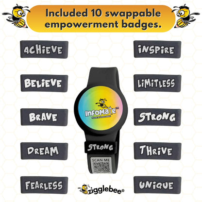 InfoMate Wristband - Watercolor Edition - Butterfly Clasp - Water Resistant, Hypoallergenic, No Charging Required – Bluetooth Tracker Not Included